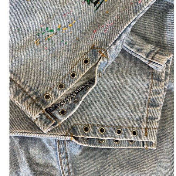 Jordache No Exit Painted Graffiti High Waist Denim Capri Pants SIZE 9/10 VINTAGE - Picture 6 of 6